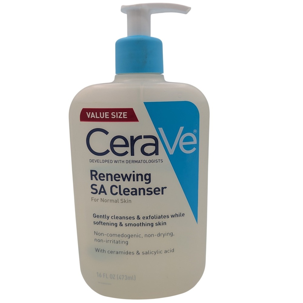 CeraVe Renewing SA Cleanser‎ Value Size 16 oz For Normal Skin Exfoliating Gentle